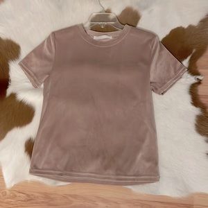DOUBLEZERO Light Pink Velvet Shirt